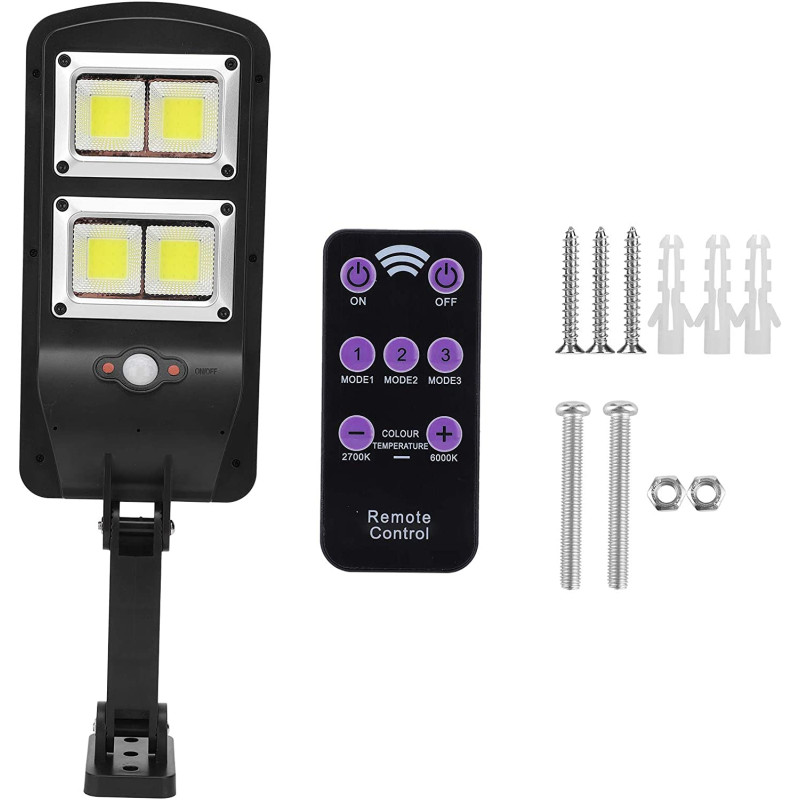 LED прожектор вуличний настінний із сонячною панеллю водозахищений з датчиком руху та пультом LL-68T