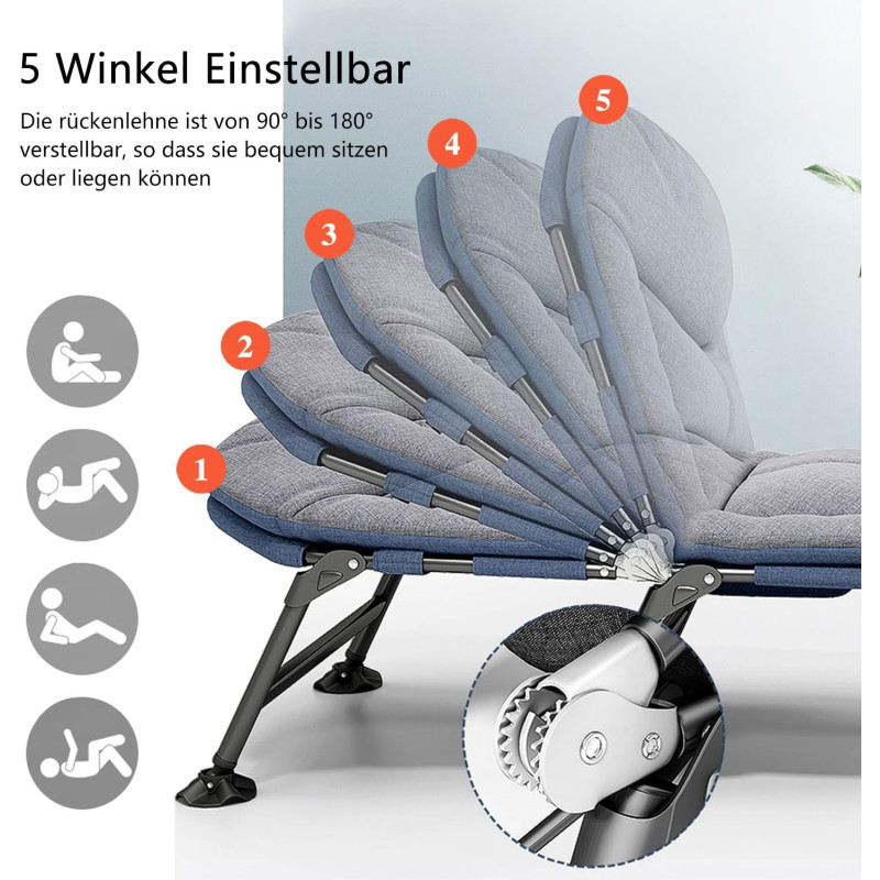 Розкладне ліжко туристичне з металевим каркасом Oxford 1200D MA03-9 Сірий