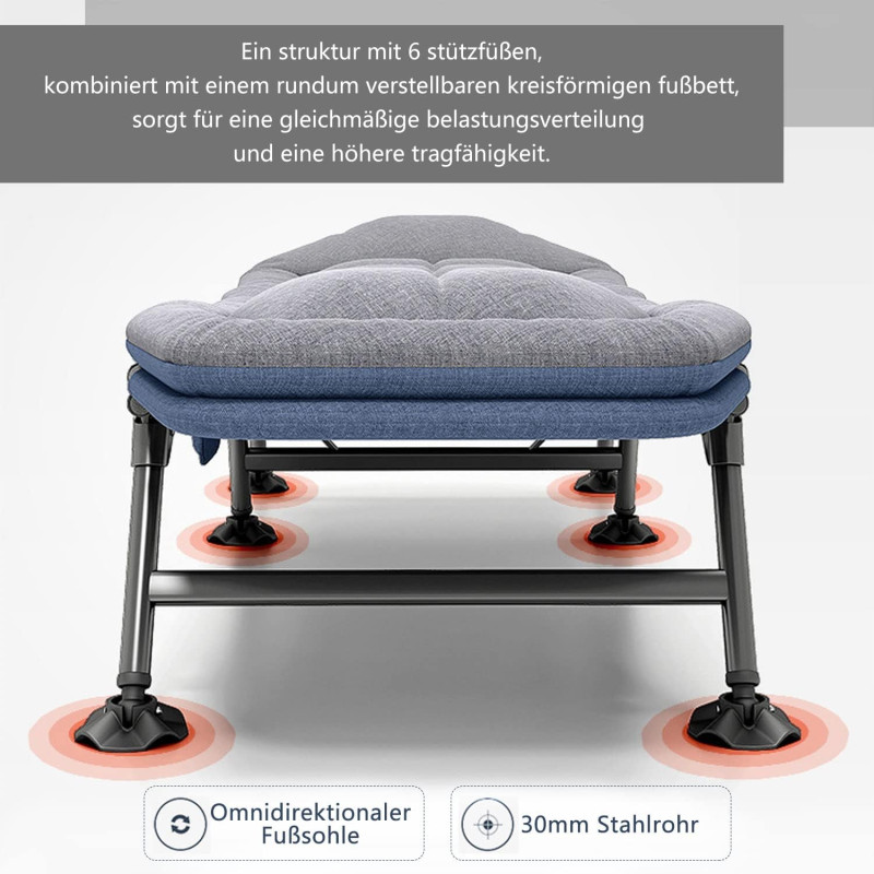 Розкладне ліжко туристичне з металевим каркасом Oxford 1200D MA03-9 Сірий