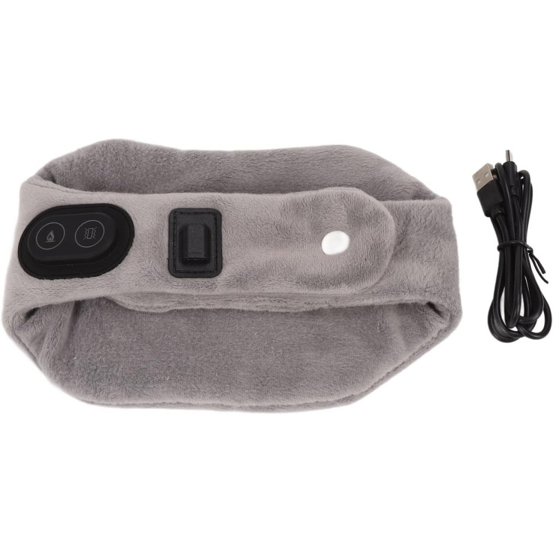 Масажер з підігрівом для шиї вібромасажний Calm Heat Massaging Neck Wrap USB Gray