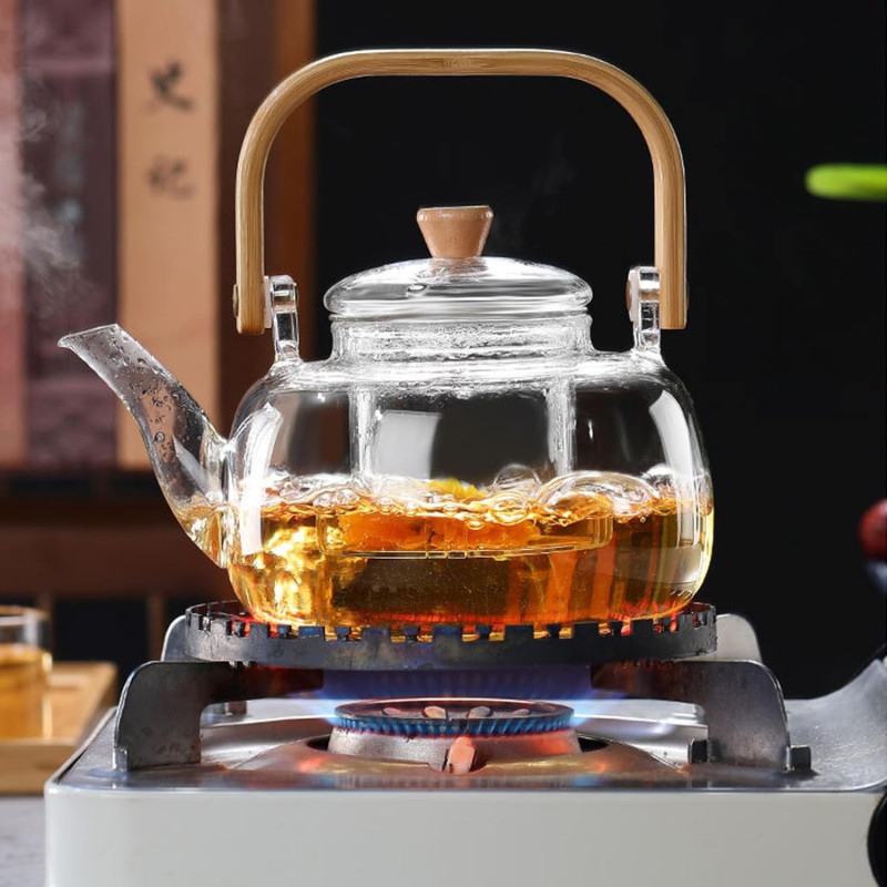 Чайник заварювальний з термоскла з фільтром Easy TEA (ET1211) 850 ml Multicolor