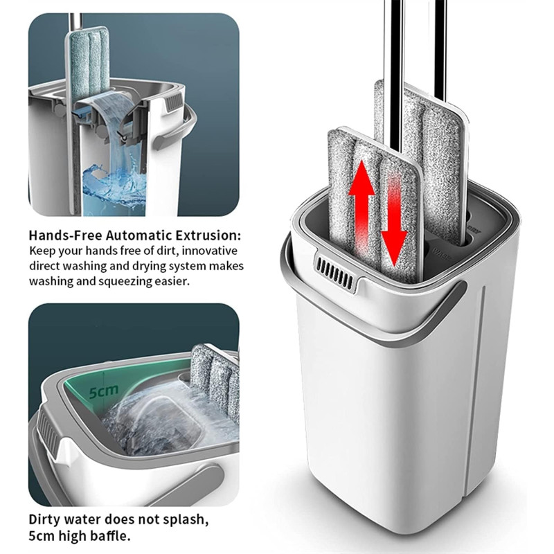 Комплект швабра з відром Clean Pro Mop із системою авто-віджиму для швидкого прибирання CM-1209 Blue