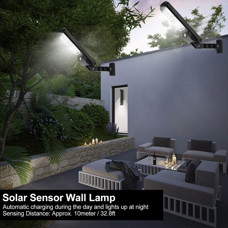 LED прожектор вуличний настінний із сонячною панеллю водозахищений з датчиком руху та пультом LL-68T