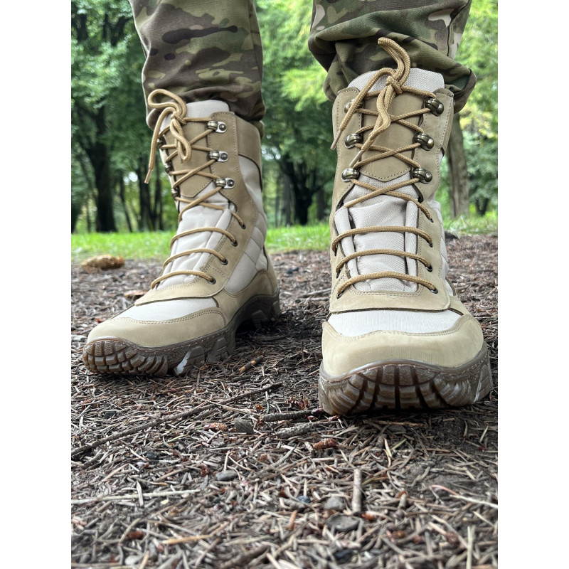 Берці тактичні чоловічі Light Boots 40 (26,5см) Весна/Літо нубук та оксфорд черевики легкі (Койот)