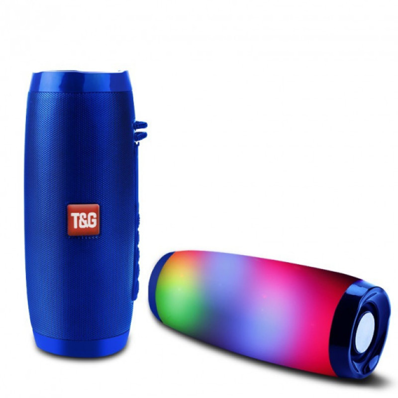 Портативна Bluetooth-колонка з різнокольоровим підсвічуванням Hangout Speaker (TG-157) Blue
