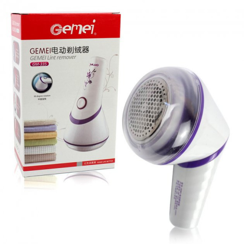 Бездротова машинка для видалення катишків акумуляторна Gemei GM 335 White/Violet