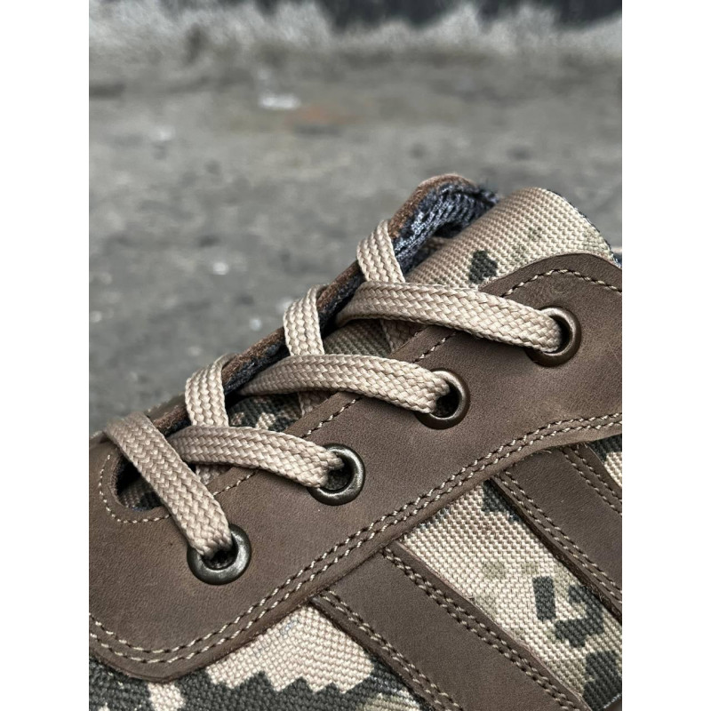 Кросівки тактичні чоловічі Light Tactic 45 розмір 30 см гладка шкіра і Кордура 1000D демісезонні з посиленими устілками Коричневий/Піксель