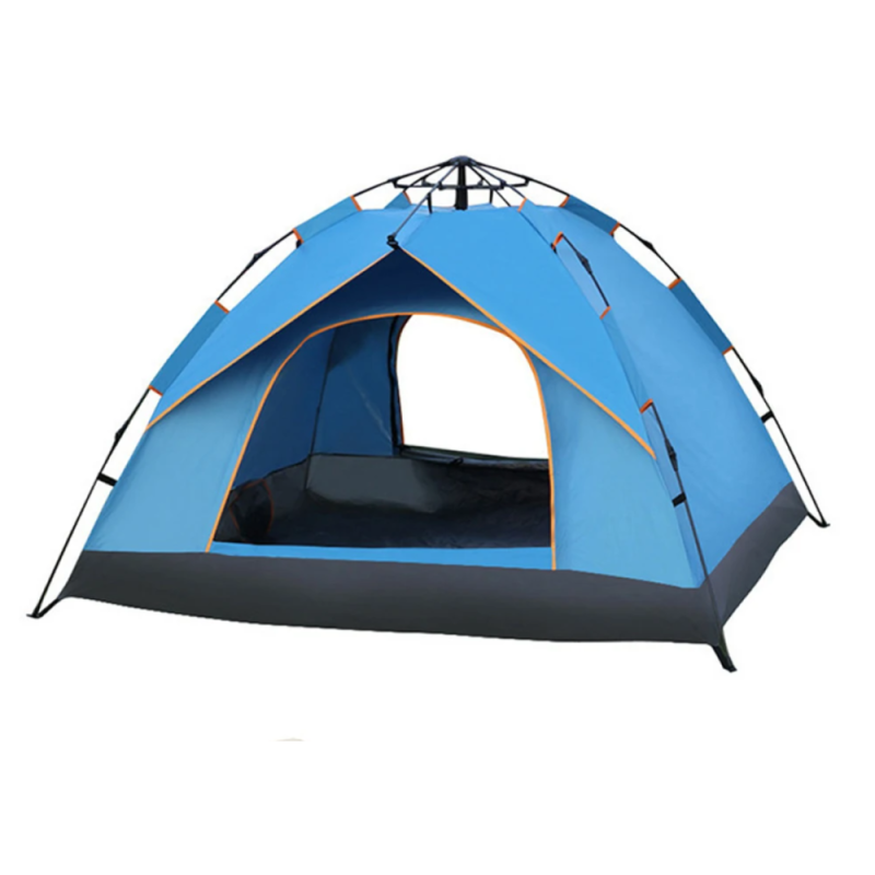 Автоматичний туристичний намет 4-х місний для кемпінгу з козирком Autocamp 200х200х135см AC-1902 Blue