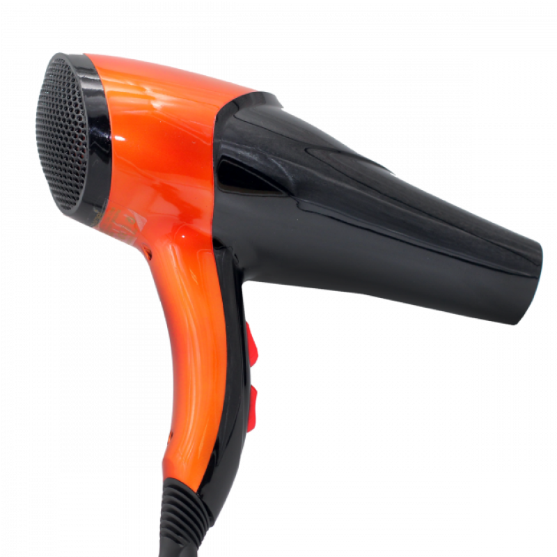 Фен для волосся з функцією іонізації, потужним мотором та 3 режимами Gemei GM-1766 2600Вт Чорно-жовтогарячий