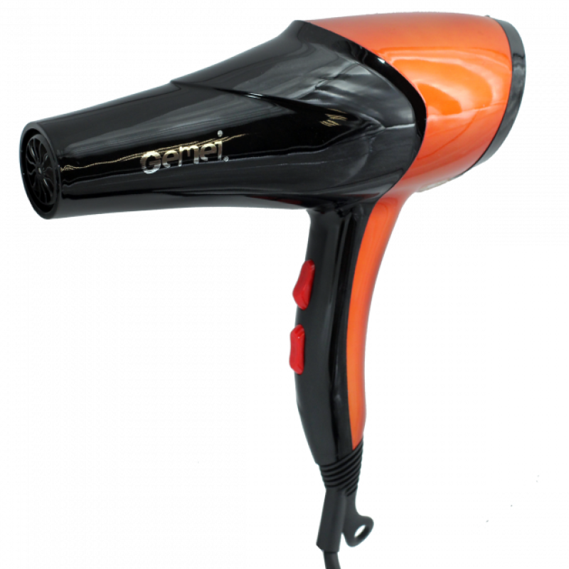 Фен для волосся з функцією іонізації, потужним мотором та 3 режимами Gemei GM-1766 2600Вт Чорно-жовтогарячий