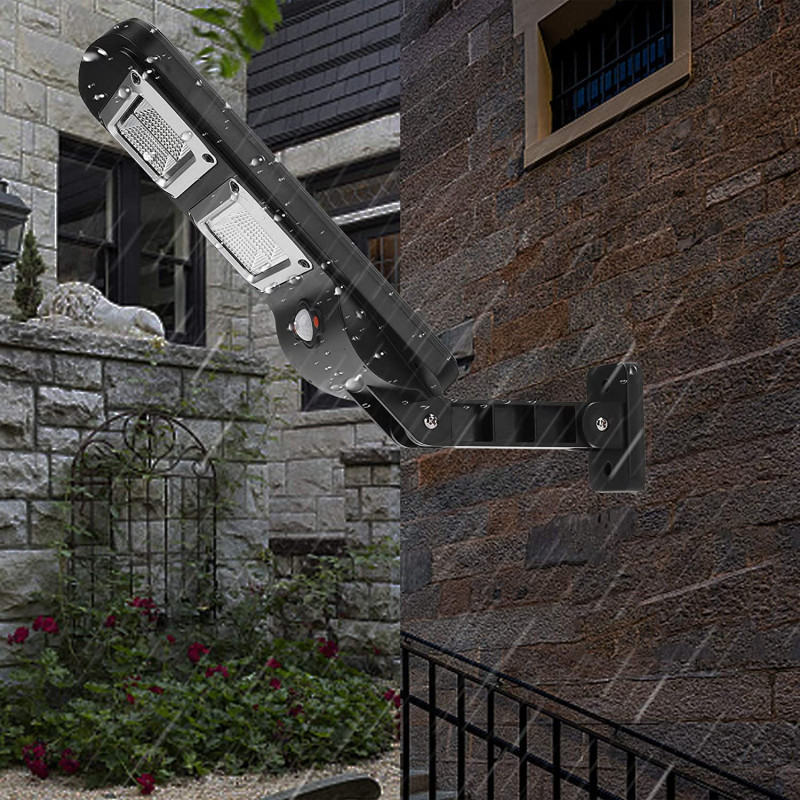 LED прожектор вуличний настінний із сонячною панеллю водозахищений з датчиком руху та пультом LL-68T