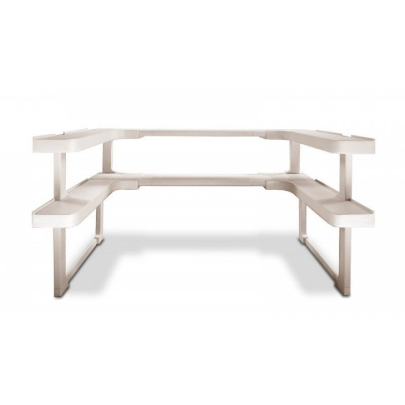 Полиця органайзер для спецій та банок дворівнева з поворотною рамою Spice Spinner Two-Tiered Spice Organizer Білий