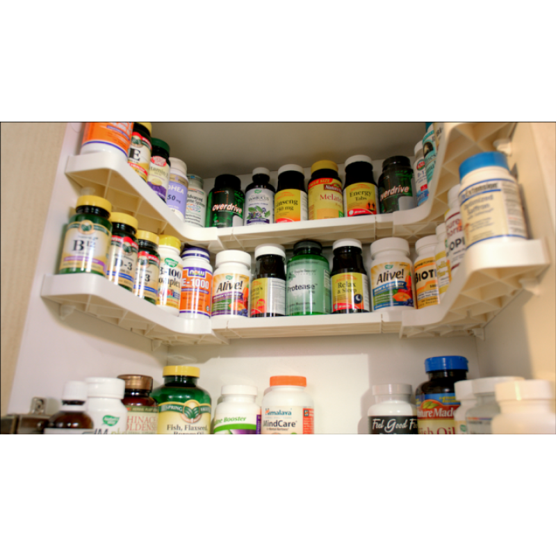 Полиця органайзер для спецій та банок дворівнева з поворотною рамою Spice Spinner Two-Tiered Spice Organizer Білий