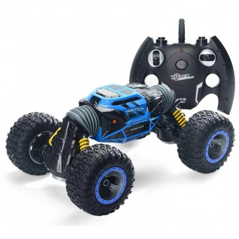 Машинка вертюк трансформер всюдихід трюковий 4x4 на радіокеруванні Leopard King 34см Синій