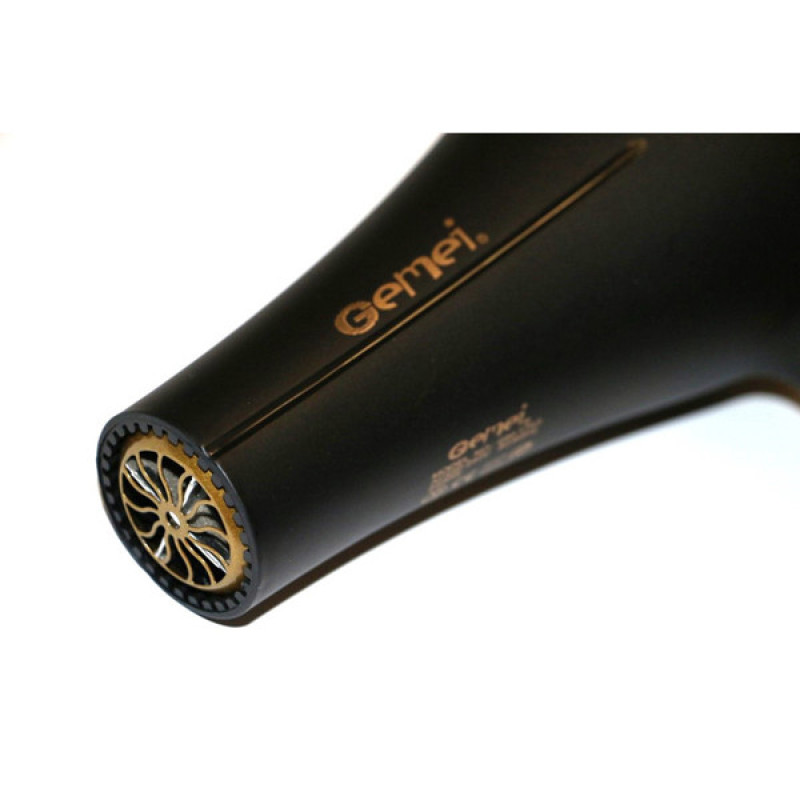 Фен для волосся з функцією іонізації, потужним мотором та 3 режимами Gemei GM-1763 2400Вт Чорний