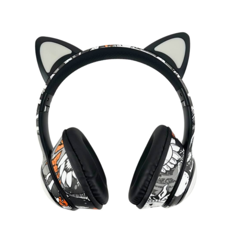 Беспроводные наушники с ушками и LED-подсветкой Loco Ears LE-1092 Orange