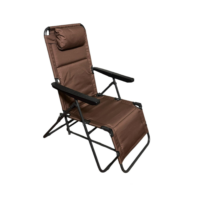 Шезлонг-крісло для кемпінгу та туризму Easy Camping з підлокітниками та регульованою спинкою EC-1489