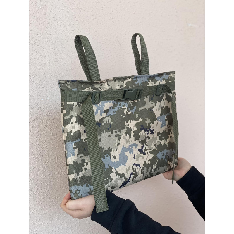 Каремат для сидіння Оксфорд 600D з наповнювачем ізолон та кріпленням MOLLE на пояс 32x42x2,5см Піксель