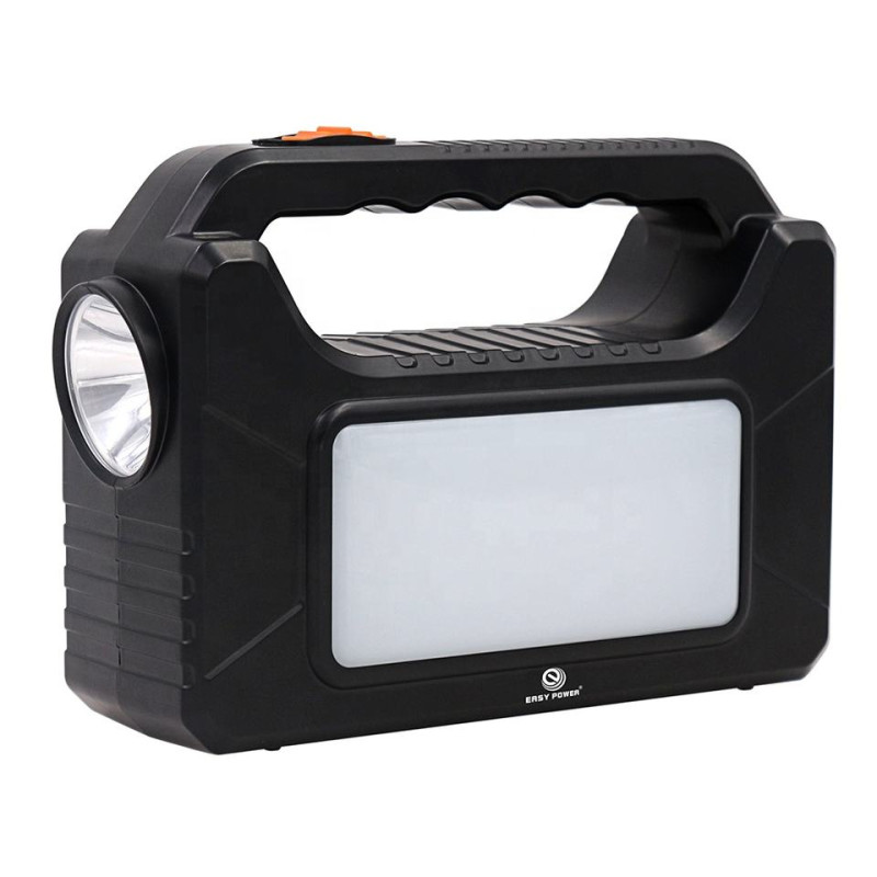Багатофункціональний LED ліхтар із сонячною панеллю, радіо, MP3 плеєр, функцією повербанку та 3 лампочками 3W 9V Easy Power EP-392 Bluetooth Чорно-оранжевий
