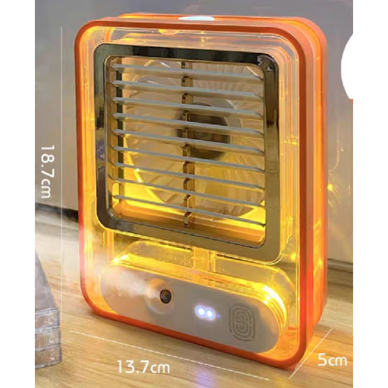 Зволожувач повітря з вентилятором та підсвічуванням USB 4Вт 13.8*5.5*17.8см Orange (NT9877)