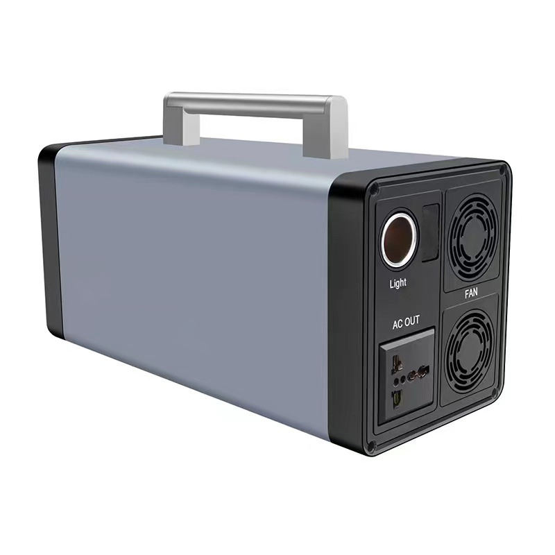 Перетворювач напруги акумуляторний Yachu 12000 мАг 12,8V/12Ah 200 Вт з LCD дисплеєм та USB зарядна станція із сонячною панеллю, модифікована синусоїда, gray