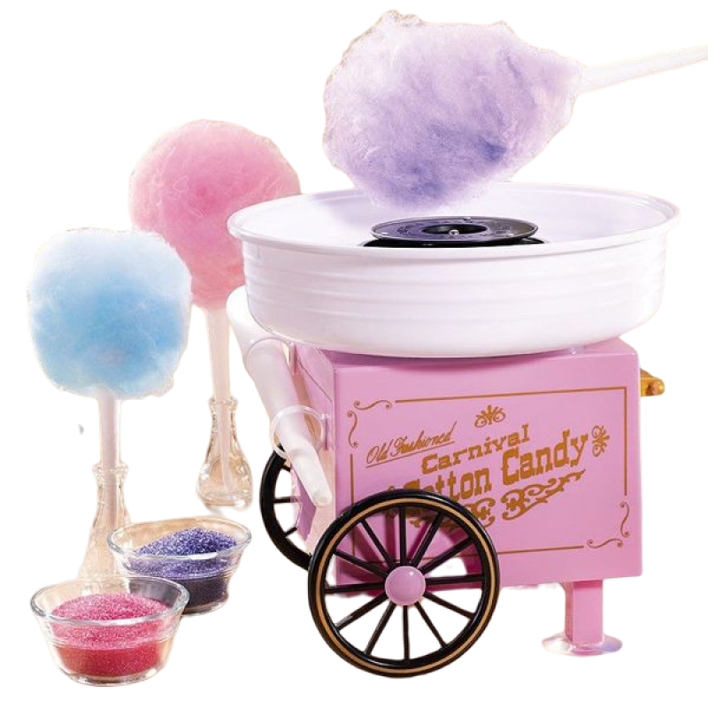 Домашній апарат для приготування цукрової вати на коліщатках Carnival Cotton Candy Maker Рожевий CH783
