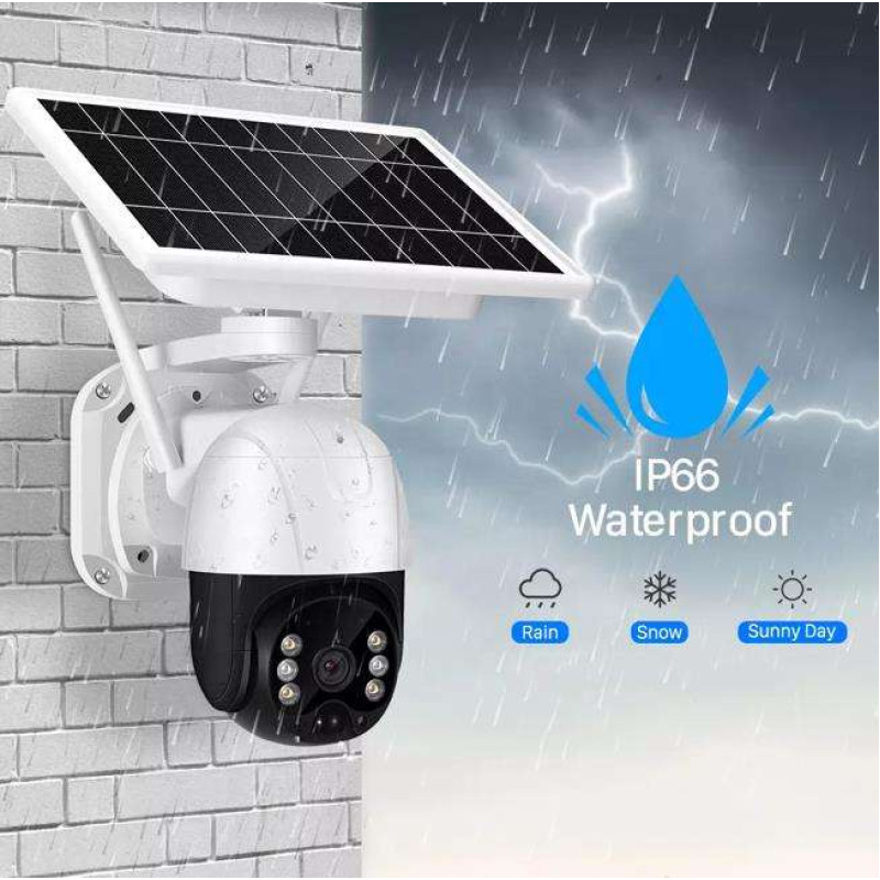 Камера відеоспостереження вулична із сонячною панеллю WIFI Solar Camera ICSEE 3MP FHD-Contains Yachu SIX 18650 Біло-чорний