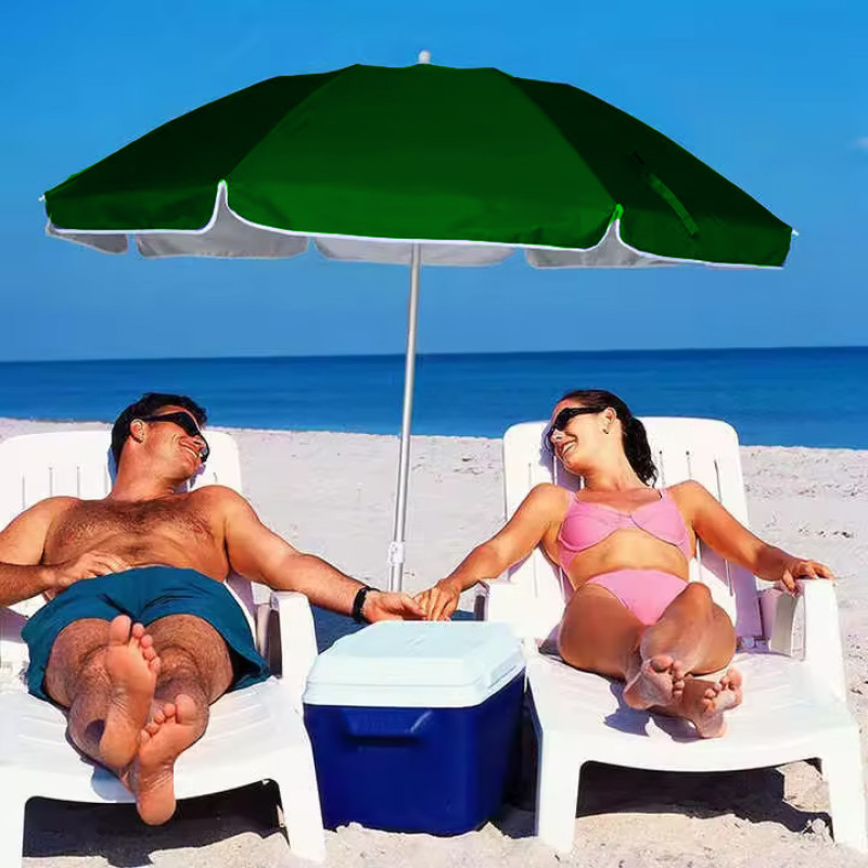 Зонт пляжный, садовый с защитой от UV-лучей с наклонным механизмом и чехлом EC-1206 (Зеленый)