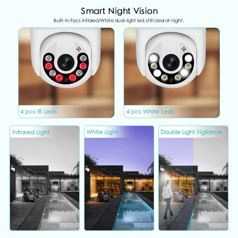 Камера відеоспостереження вулична PTZ WiFi Outdoor Camera Yachu ICSEE 5MP Білий