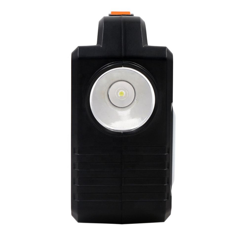 Багатофункціональний LED ліхтар із сонячною панеллю, радіо, MP3 плеєр, функцією повербанку та 3 лампочками 3W 9V Easy Power EP-392 Bluetooth Чорно-оранжевий