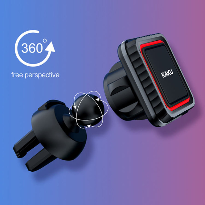 Автомобильный держатель магнитный для телефона на приборную панель с поворотом на 360 градусов пластик Kaku KSC-338B Yitu Series Черно-красный