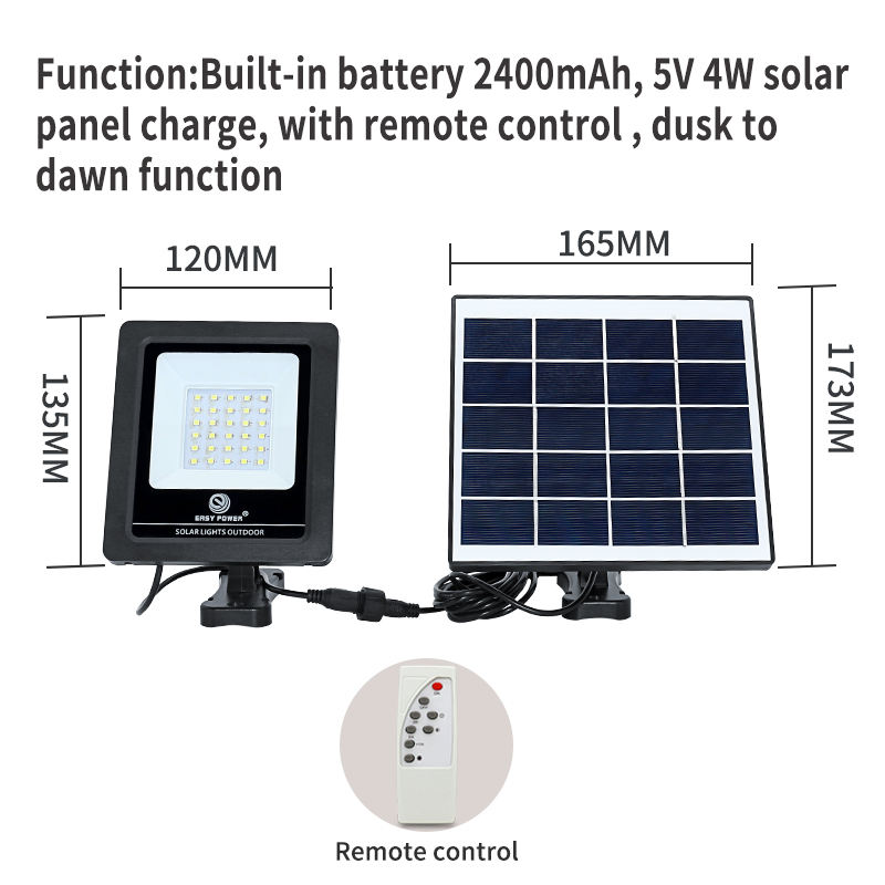 Ліхтар настінний з датчиком руху та сонячною панеллю Easy Power EP-026b Чорний
