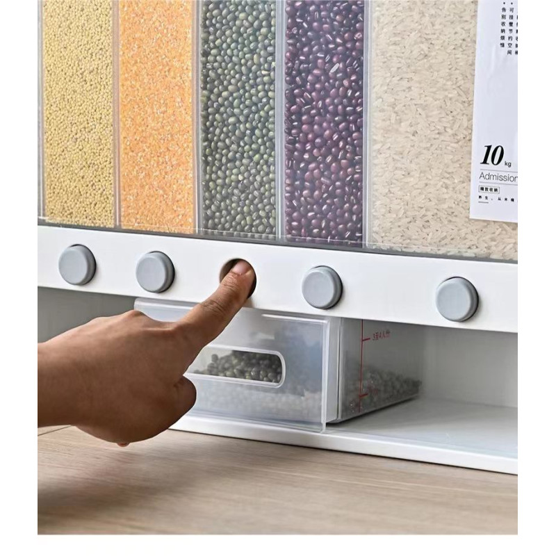 Органайзер для круп та для сипучих продуктів на 6 секцій 10 літрів пластиковий 14х38х32см MA-2000 White