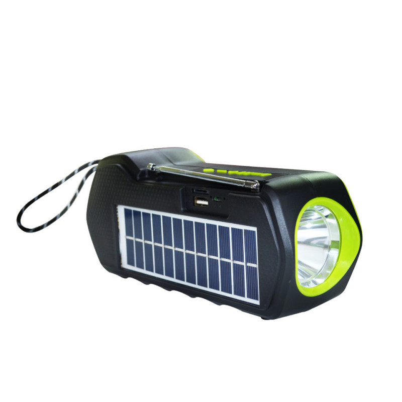 Багатофункціональний LED ліхтар із сонячною панеллю, радіо, MP3 плеєр та функцією повербанку CcLamp CL-823 Bluetooth Чорний