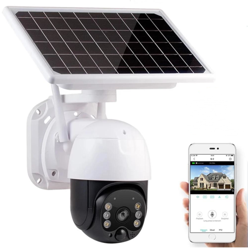 Камера відеоспостереження вулична із сонячною панеллю WIFI Solar Camera ICSEE 3MP FHD-Contains Yachu SIX 18650 Біло-чорний