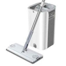 Комплект швабра з відром Clean Pro Mop із системою авто-віджиму для швидкого прибирання CM-1210 White