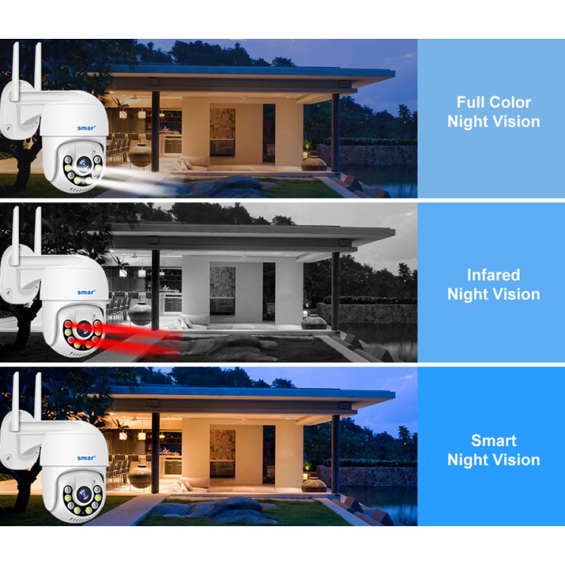 Бездротова WiFi 4G камера відеоспостереження вулична поворотна PTZ A15 4MP (ICSEE) White