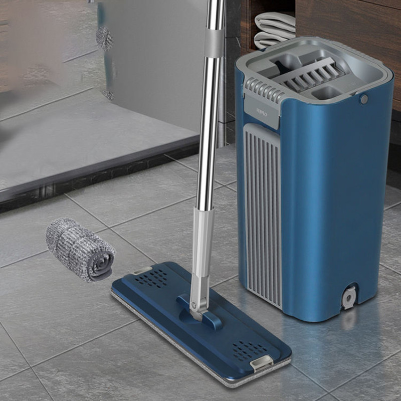 Комплект швабра з відром Clean Pro Mop із системою авто-віджиму для швидкого прибирання CM-1210 Blue