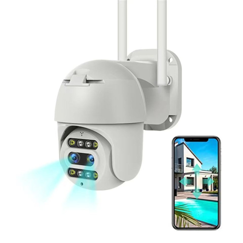 Бездротова WiFi камера відеоспостереження вулична поворотна PTZ WiFi Outdoor Camera CF26 HD1080P 2MP 4мм+12мм White