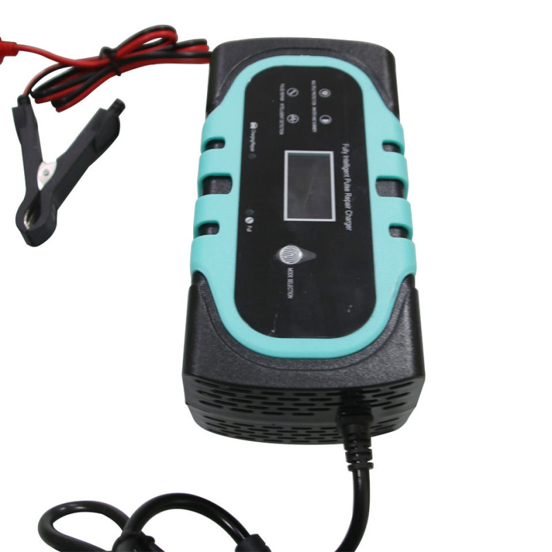 Зарядний пристрій для акумулятора з дисплеєм Easy Charge 12/24V 10A Блакитний (S1069)