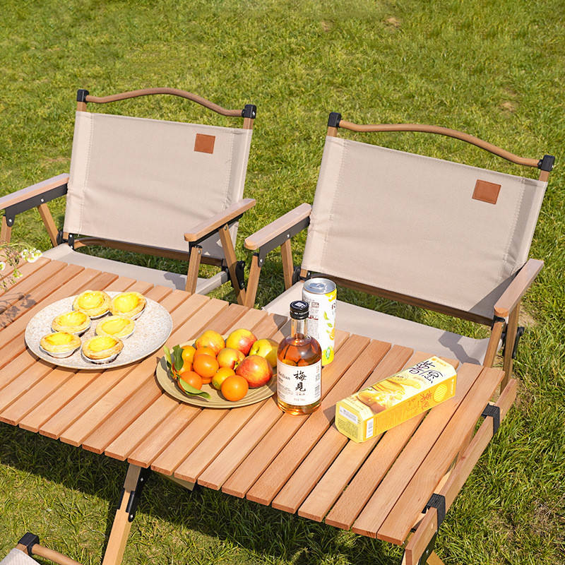 Крісло розкладне для кемпінгу та туризму Folding-Chear з підлокітниками та металевим каркасом 55х54х60см Beige (FC-827387)