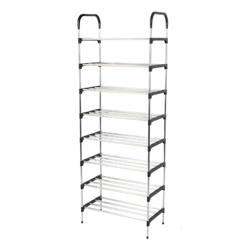 Полиця стелаж для взуття 150х56х26см на 8 полиць Light Shelf LS-7813 Black