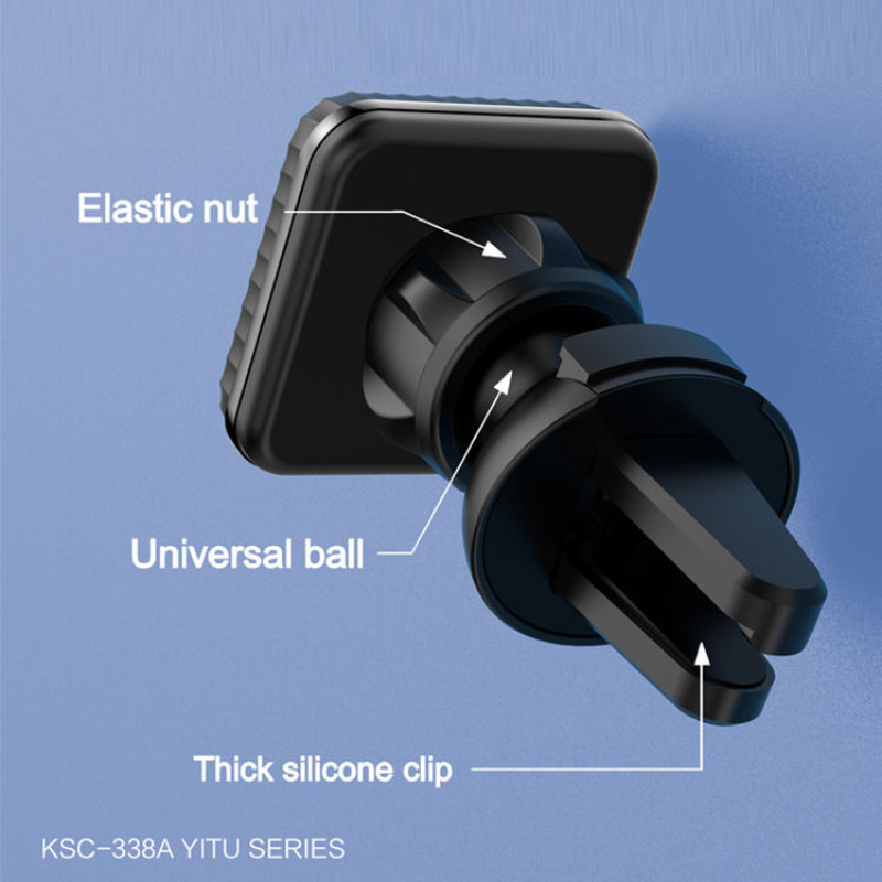 Автомобильный держатель магнитный для телефона на приборную панель с поворотом на 360 градусов пластик Kaku KSC-338B Yitu Series Черно-красный