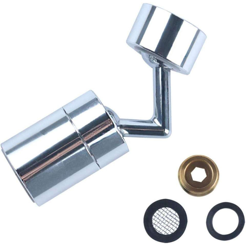 Насадка на кран з поворотом 720° два режими з фільтром проти бризок матрац латунь BauTech Сріблястий