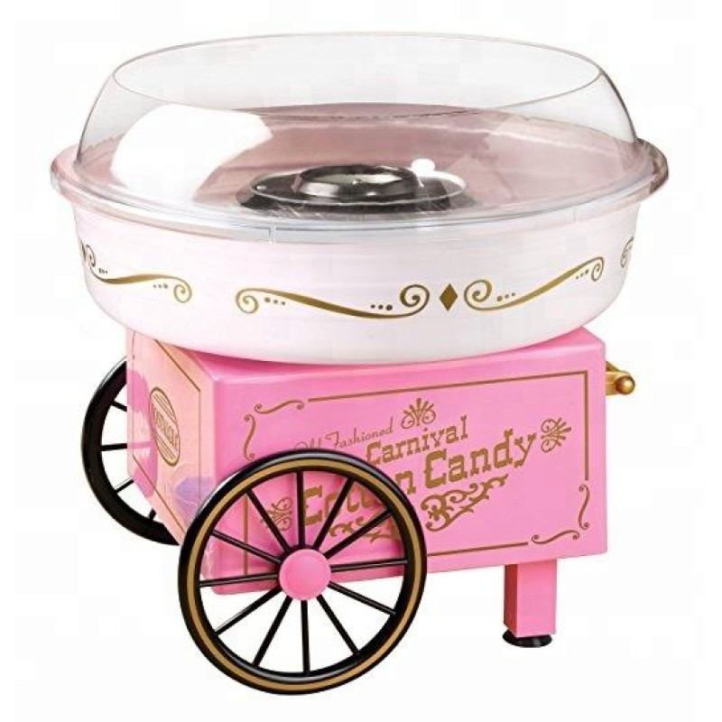 Домашній апарат для приготування цукрової вати на коліщатках Carnival Cotton Candy Maker Рожевий CH783