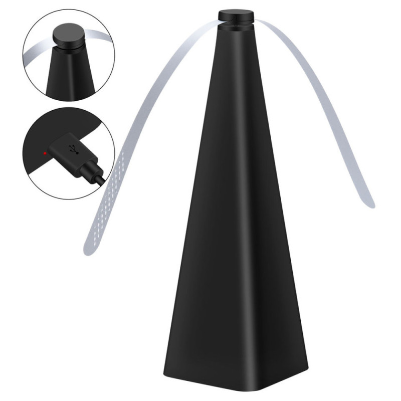 Настільний пропелер-відлякувач для захисту їжі від комах та мух легкий та компактний з акумулятором 24х9см 150г Чорний