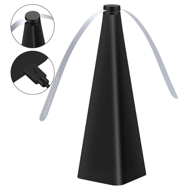 Настільний пропелер-відлякувач для захисту їжі від комах та мух легкий та компактний з акумулятором 24х9см 150г Чорний