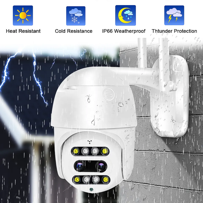 Бездротова WiFi камера відеоспостереження вулична поворотна PTZ WiFi Outdoor Camera CF26 HD1080P 2MP 4мм+12мм White