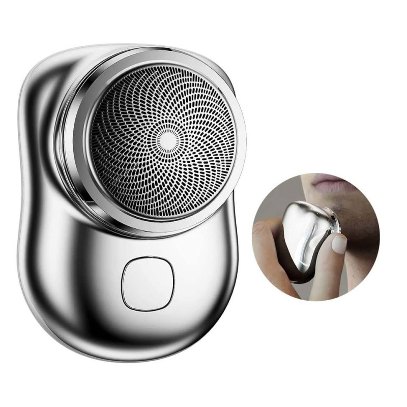 Портативна туристична бритва для добової щетини USB з вбудованим акумулятором Silver Портативна туристична бритва для добової щетини USB з вбудованим акумулятором Silver