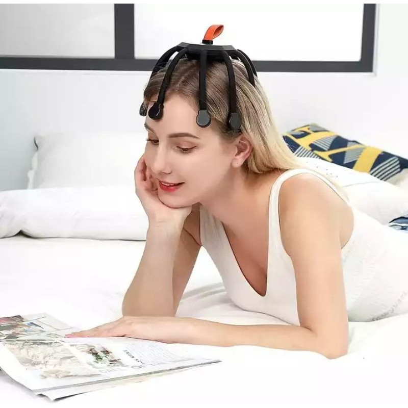 Масажер для голови Octopus акумуляторний у формі восьминога з різними режимами Black Масажер для голови Octopus акумуляторний у формі восьминога з різними режимами Black